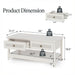 Coffee Table With Drawers & Storage Shelf - White Home Essentials