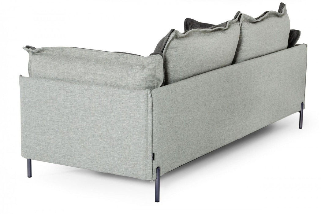 Modern Two Tone Sofa With Reversible Cushions - Gray