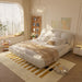 Luxury Upholstered Platform Bed With Oversized Padded Backrest And Solid Wood Frame Home Essentials