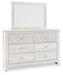 Paxberry - Dresser, Mirror - Medallion Drawer Pulls - Whitewash Signature Design by Ashley®