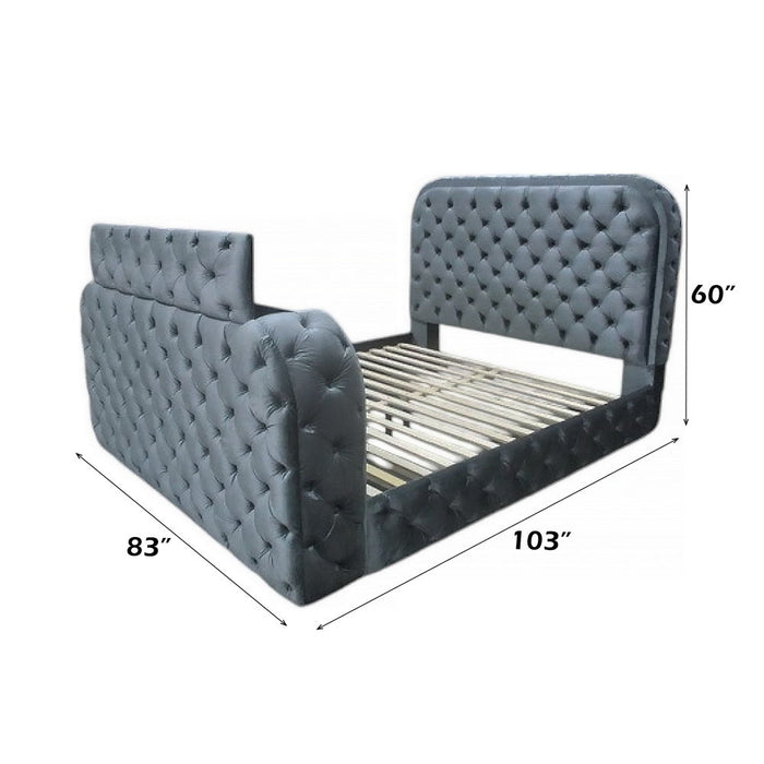 Kana - Bed With LED, Fireplace & TV Stand ACME