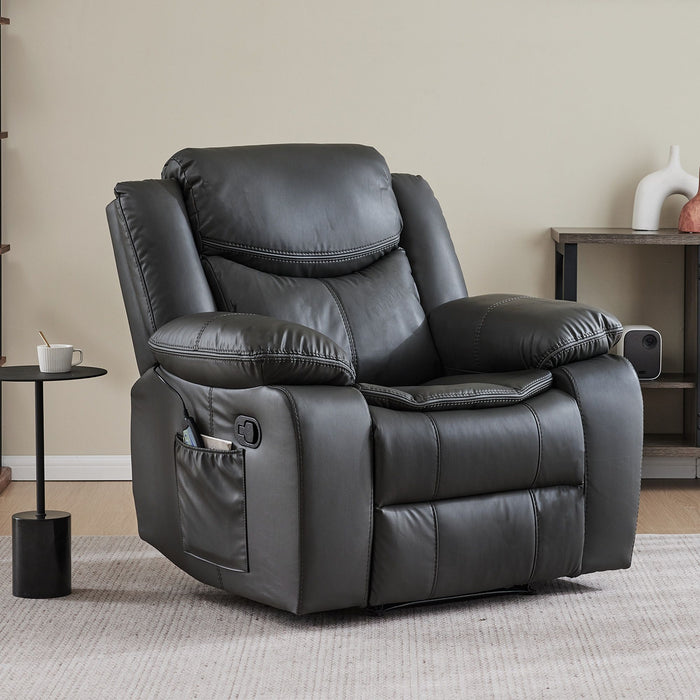 Recliner Chair With Vibration And Heating - Gray Home Essentials