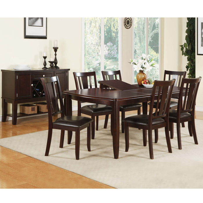 7 Piece Set, Dining Table With Butterfly Leaf And 6 Side Chairs - Espresso Home Essentials