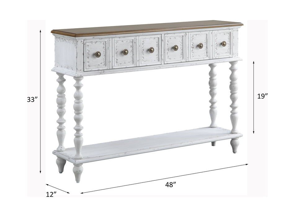 Bence - Console Table - Dark Charcoal & Antique White ACME