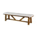 Upholstered Bench With Trestle Base - Brown / White Home Essentials