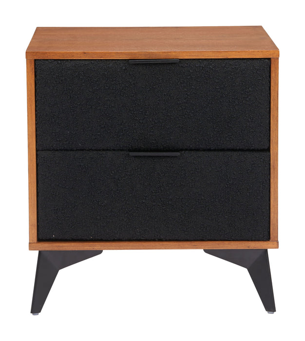 Zarif - Nightstand - Black / Walnut Zuo Modern