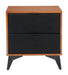 Zarif - Nightstand - Black / Walnut Zuo Modern