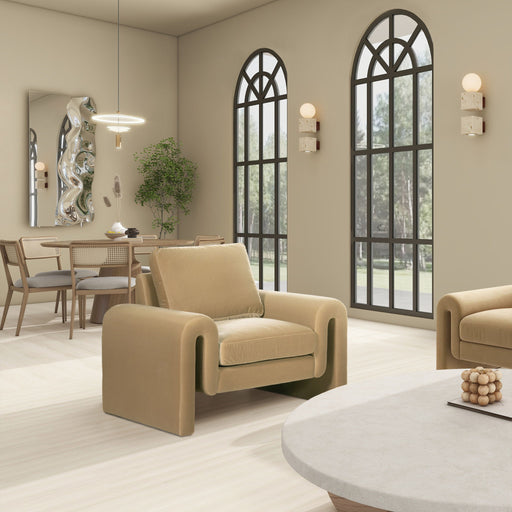 Mason - Arched Arm Chair - Camel Brown Beige Jennifer Taylor Home