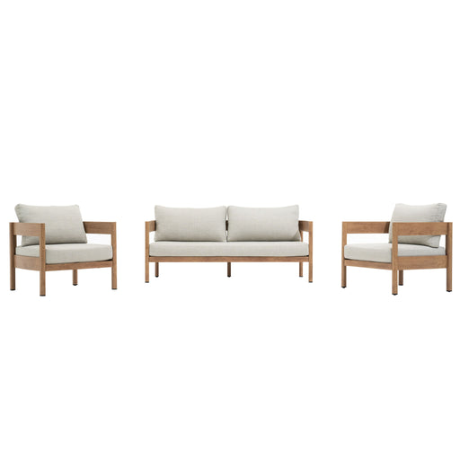 Outdoor Sofa Set Of 3 With Weather Resistant Cushions (Coffee Table Not Included) - Oak Home Essentials