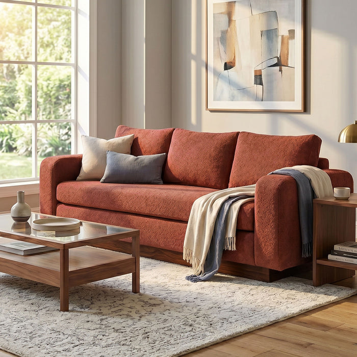 Modern 3 Seater Sofa, Living Room Couch Noble House