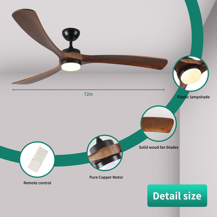 Solid Wood Ceiling Fan With Lights And Remote Control Indoor Outdoor Ceiling Fan 3 Wooden Blades Modern Ceiling Fan For Porch Living Room Bedroom Daily Nest