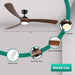 Solid Wood Ceiling Fan With Lights And Remote Control Indoor Outdoor Ceiling Fan 3 Wooden Blades Modern Ceiling Fan For Porch Living Room Bedroom Daily Nest