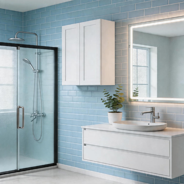 Shaker Wall Cabinet With Soft Close Hinges, Adjustable Shelves, Double Door Home Essentials