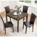 5 Piece Dining Table Set With Chairs - Dark Walnut Home Essentials