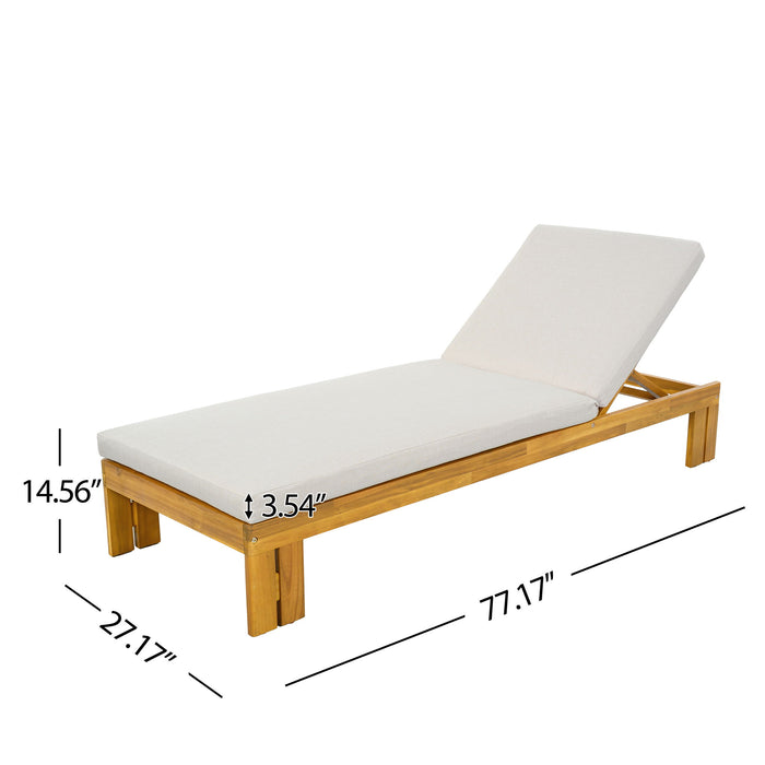 Outdoor Chaise Lounge Set & Side Table, 5 Position Adjustable Patio Recliner Noble House