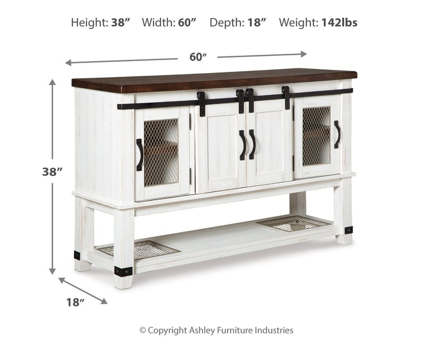 Valebeck - Dining Room Server - White / Brown Signature Design by Ashley®