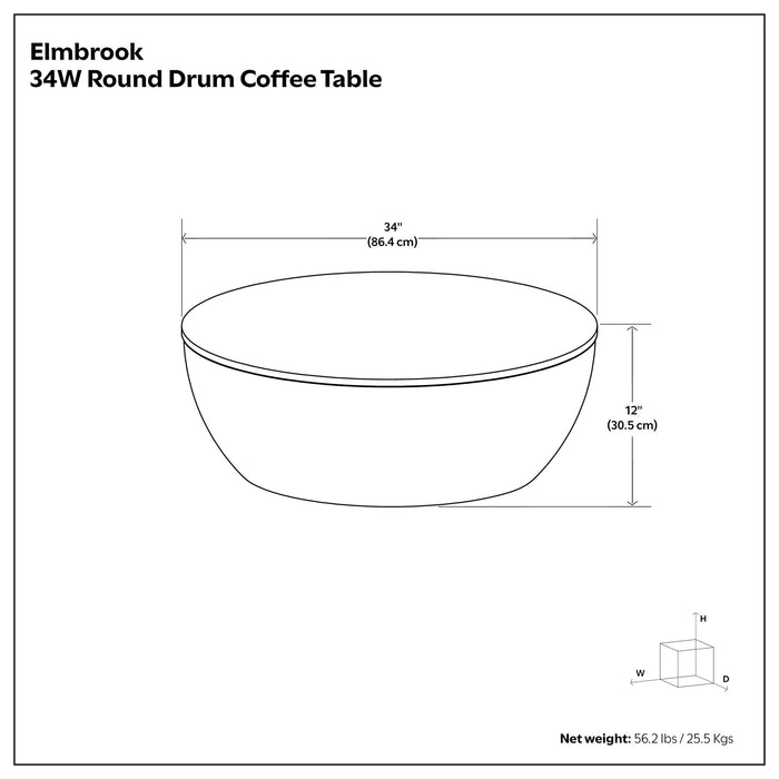 Elmbrook - Drum Coffee Table Simpli-Home