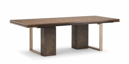Fiamma - Dining Table With 2X18.5" Extensions - Brown / Gold Arredoclassic Italy