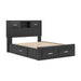 Stabotta - Queen Bookcase Bed With Storage Footboard And 2 Under Bed Storage Units - Black Signature Design by Ashley®