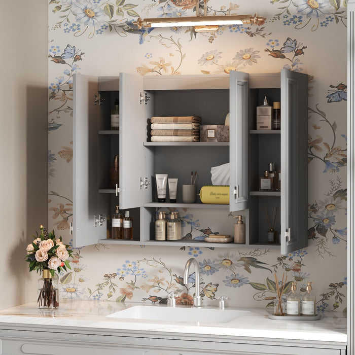 Wall Mounted Bathroom Cabinet With 5 Adjustable Shelves Hearth and Haven