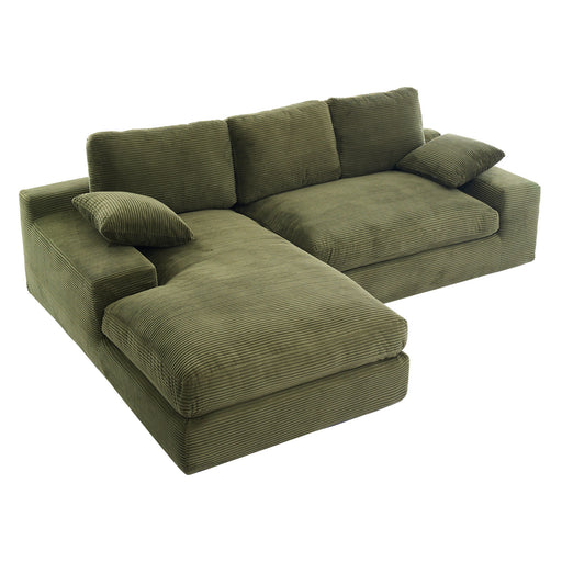 Compressed Sofa With 3 Back Cushions, 2 Throw Pillows Home Essentials