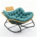 Oversized Papasan Rocking Chair Outdoor With Thick Cushion Home Essentials
