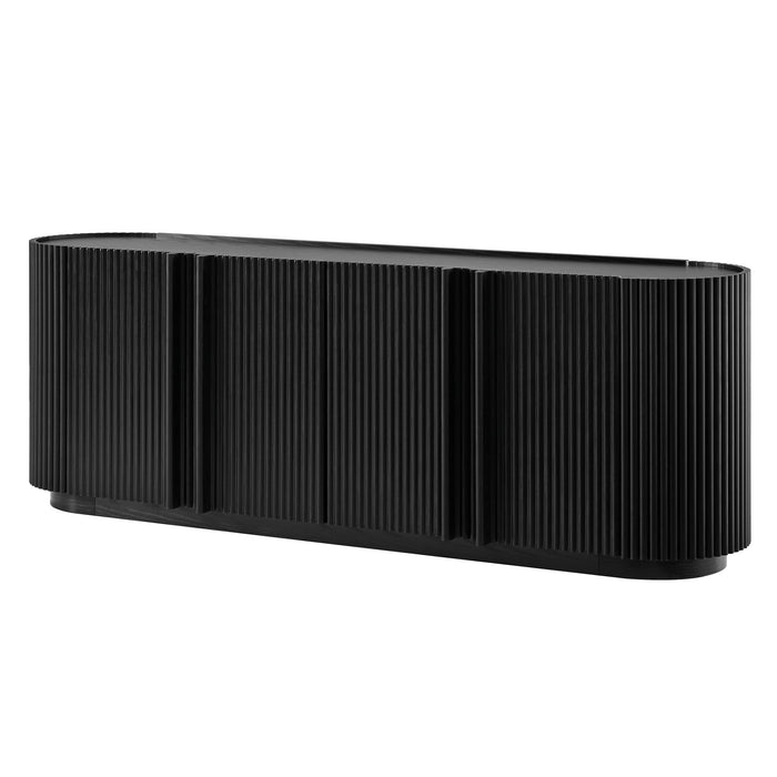 TV Stand With Fluted Tambour Style Door Hearth and Haven