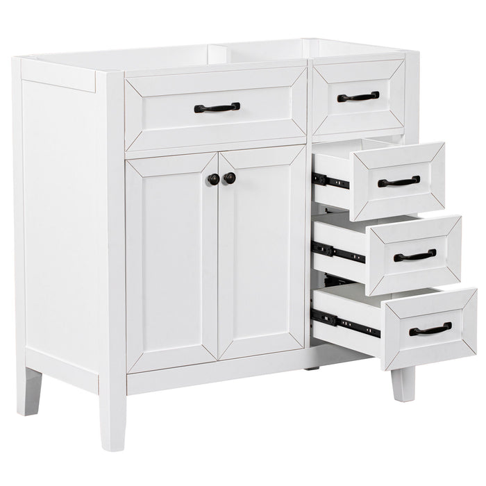 Modern Bathroom Vanity Base Only, 2 Doors And 3 Drawers Hearth and Haven