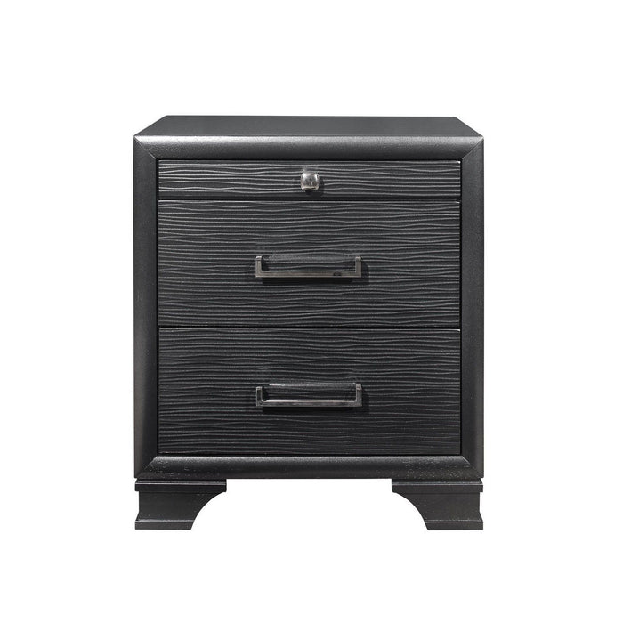 Two Drawers Manufactured Wood Nightstand - Gray