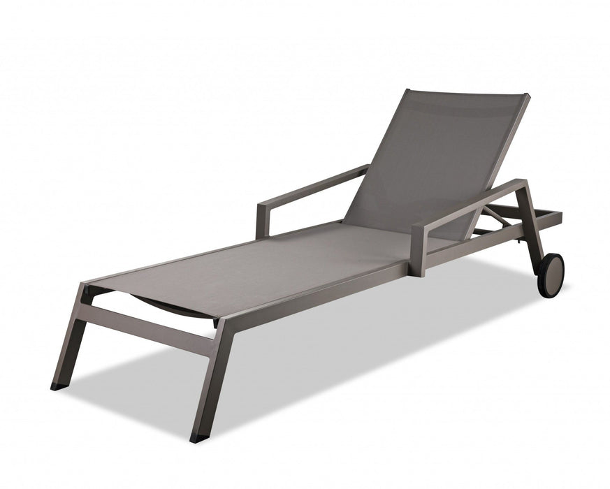 Modern Aluminum Chaise Lounges (Set of 2) - Taupe