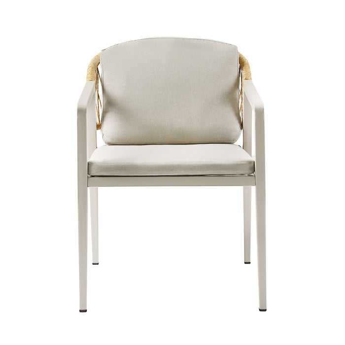 Modern Outdoor Dining Set With Expandable Acacia Wood Table