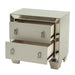 Nightstand With 2 Drawers And Mirror Accent - Silver Home Essentials