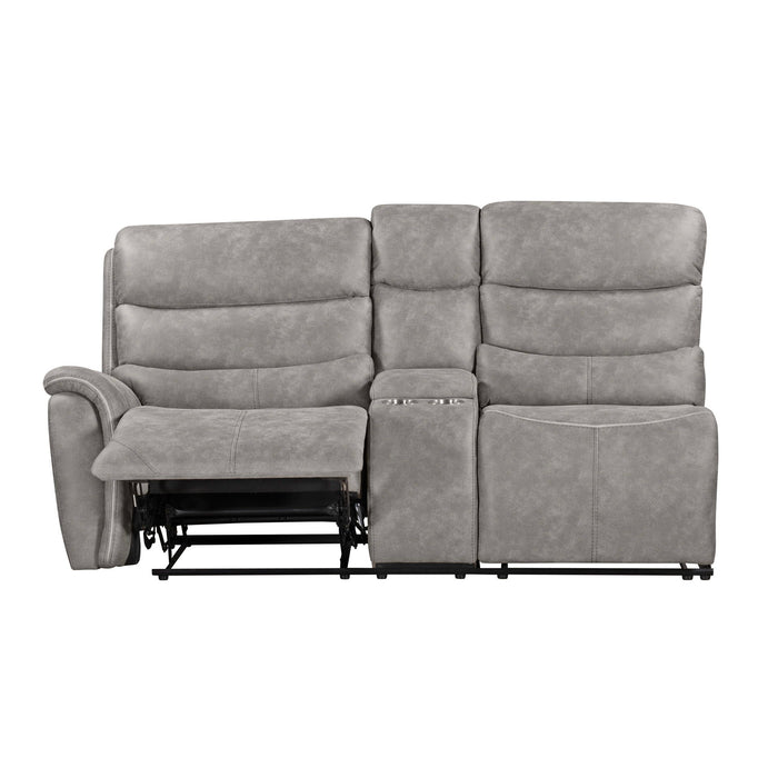 Kamari - LAF Console Loveseat With Dual Recliner - Gray