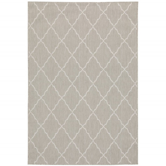 3' X 5' Indoor & Outdoor Area Rug - Gray / Ivory