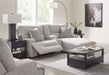 Acklen Place - 4 Pc. - 3-Piece Power Reclining Sectional Sofa With Raf Chaise, Wide Seat Power Recliner - Pewter Signature Design by Ashley®
