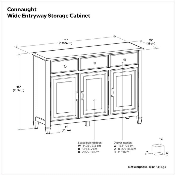 Connaught - Wide Entryway Storage Cabinet Simpli-Home