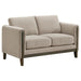 Fisher - Upholstered Panel Arm Loveseat - Taupe Furniture Max