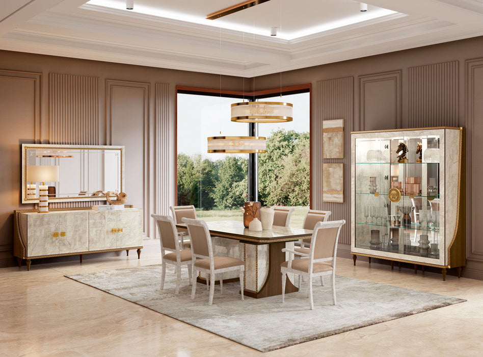 Romantica - 4 Doors Buffet - Light Beige / Brown Walnut Arredoclassic Italy