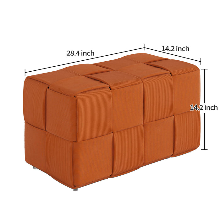 Modern Ottoman Foot Rest With Woven Design