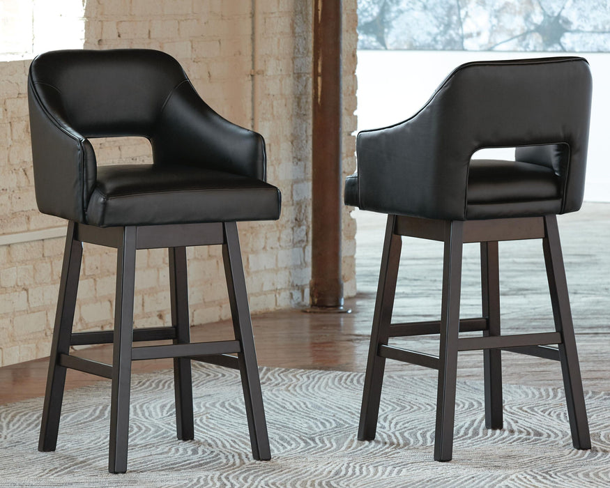 Tallenger - Upholstered Swivel Barstool (Set of 2) Signature Design by Ashley®