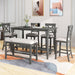 Counter Height Dining Set With Shelf, 4 Chairs And Bench Hearth and Haven