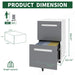 2-Drawer Mobile File Cabinet With Lock,On 360° Wheels, Holds A4/Letter/Legal Files - White Home Essentials