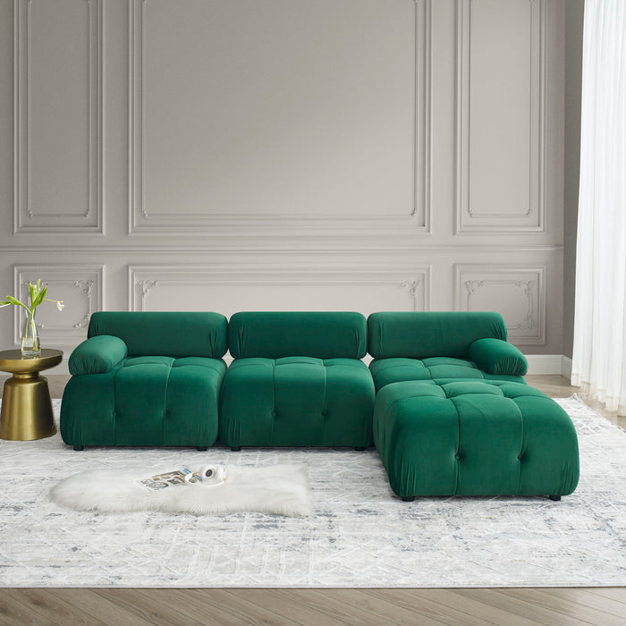 Modular Sectional Sofa, Button Tufted Design With Diy L-Shaped Layout, Reversible Ottoman Home Essentials