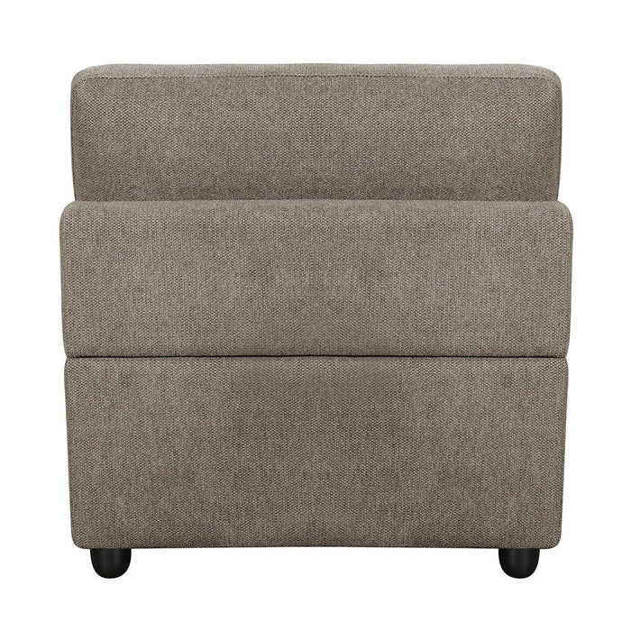 Rylie - Modular Armless Chair With Pillow - Brown Linen