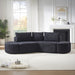 V - Shaped Modular Sofa Set & 3 Pillows And 2 Curved Ottomans For Living Rooms - Black Home Essentials