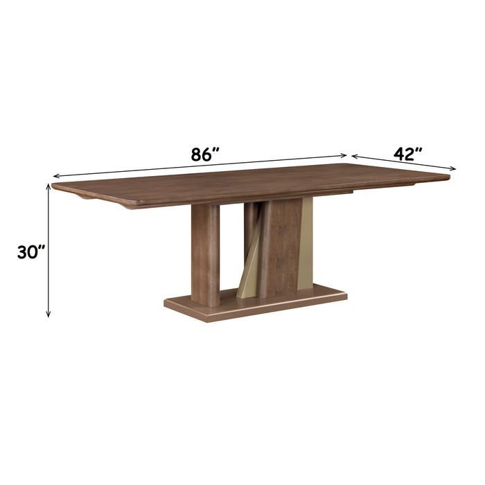 Ouida - Dining Table - Brown / Gold Acme