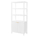 Modern Tall Storage Bookcase Cabinet With 2 Open Shelves & Double Doors Noble House