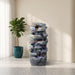 Rock Waterfall Outdoor Fountain With LED Lights - Gray Daily Nest
