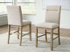Lasinger - Upholstered Barstool (Set of 2) - Light Brown Signature Design by Ashley®