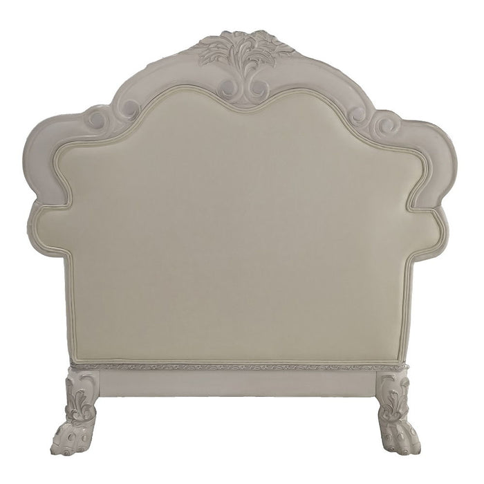 Dresden - Chair With 2 Pillows - Synthetic Leather & Bone White ACME